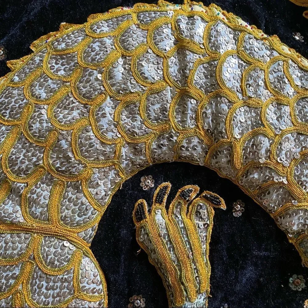 Vintage  Kalaga Gold Thai Embroidered Wall Art